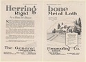 1920 Herringbone Rigid Metal Lath Base for Stucco General Fireproofing 2-Page Ad