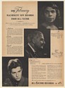 1947 Marian Anderson Arthur Fiedler William Kapell RCA Victor Records Print Ad