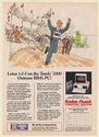 1984 Lotus 1-2-3 on Tandy 2000 Computer Outruns IBM PC Race art Print Ad