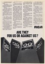 1970 RCA Computers Are They For Us or Against Us? Modern Technology Monster Ad