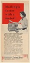 1949 Pitney-Bowes Postage Meter Mailing's Faster Lady Using Meter Print Ad