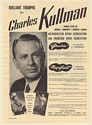 1951 Charles Kullman Tenor Metropolitan Opera Photo Booking Print Ad