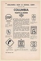 1949 Columbia Sign & Signal Corp Lakewood OH Traffic Markers and Signs Print Ad