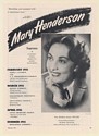 1951 Mary Henderson Opera Soprano Photo Booking Print Ad