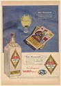 1954 Gilbey's Gin Diamond Label Questions and Answers Card Game Print Ad