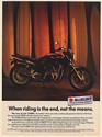1990 Suzuki VX800 Motorcycle When Riding is the End Not the Means Print Ad
