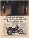 1987 Yamaha Virago 535 Motorcycle with Training Wheels Print Ad