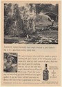 1968 Jack Daniel's Whiskey Hard Maple Charcoal Burning Rick Man Water Hose Ad