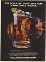 1986 Myers's Rum Bottle Through Glass Richer Taste Always Comes Through Print Ad