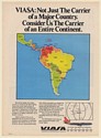 1978 Viasa Airlines Venezuela Carrier of Entire Continent South America Print Ad