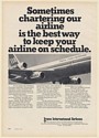 1975 TIA Trans International Airlines DC-10 Aircraft Chartering Print Ad