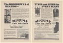 1931 McQuay Unit Heaters Types and Sizes for Every Plant 2-Page Print Ad