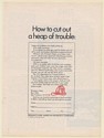 1971 Fireman's Fund No-Fault Auto Insurance How to Cut Out a Heap of Trouble Ad