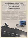 1971 Employers Insurance of Wausau Workmen's Comp Construction Worker Print Ad