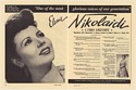 1950 Elena Nikolaidi Photo Booking 2-Page Print Ad