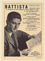 1950 Pianist Joseph Battista Photo Booking Print Ad