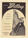 1950 Mildred Dilling Harp Photo Booking Print Ad