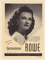1950 Coloratura Soprano Genevieve Rowe Photo Booking Print Ad