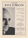 1950 Pianist Solomon Cutner Photo Booking Print Ad