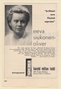 1950 Eeva Siukonen-Oliver Finnish Soprano Photo Booking Print Ad