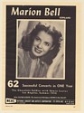 1950 Soprano Marion Bell Photo Booking Print Ad