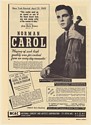 1950 Violinist Norman Carol Photo Booking Print Ad
