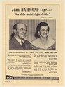 1950 Soprano Joan Hammond Photo Booking Print Ad