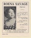 1950 Roena Savage Soprano Photo Booking Print Ad