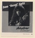 1990 Dave "Beast" Spitz Westone Bass Photo Print Ad