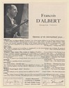 1960 Francois D'Albert Violinist Photo Booking Print Ad