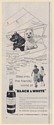 1960 Blackie Whitey Terriers on Sailboat Black & White Scotch Print Ad