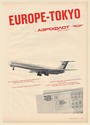 1971 Aeroflot Soviet Airlines II-62 Jet Airliner Europe to Tokyo Print Ad