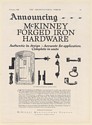 1926 McKinney Forged Iron Hardware for Doors Print Ad