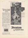 1926 Preston Hexo-Diamond Sunset Shingles House Roofing Print Ad