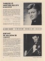 1965 Norman Mittelmann Baritone Ernst Wallfisch Violist Photo Booking Print Ad