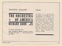 1965 The Orchestra of America Richard Korn Music Director Booking Print Ad