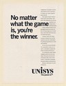 1987 Unisys Computer Systems Run Prestigious Sporting Events You're Winner Ad
