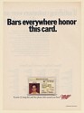 1992 Miller Beer ID Card Bars Everywhere Honor This Card Print Ad