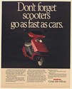 1988 Honda Elite Scooter Don't Forget Scooters Go as Fast as Cars Print Ad
