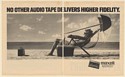 1988 Maxell Audio Tape Beach Guy in Chair Blown Away 2-Page Print Ad
