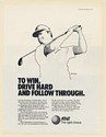 1985 AT&T To Win Drive Hard and Follow Through Golfer Hatfield art Print Ad