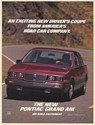 1985 Pontiac Grand Am Exciting Driver's Coupe Print Ad
