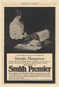 1911 Smith Premier Model 10 Typewriter Lady Typing Print Ad