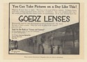 1911 Goerz Camera Lenses Take Pictures on Rainy Day Print Ad