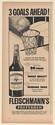 1950 Fleischmann's Preferred Whiskey 3 Goals Basketball Theme Print Ad