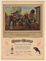 1950 Covered Wagons Pause at James Crow's Distillery Old Crow Whisky Print Ad