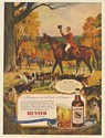 1946 Fox Hunting The Meet Hunters on Horseback Hounds Hunter Whiskey Print Ad