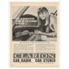 1967 Clarion Car Stereo Cute Girl Ad