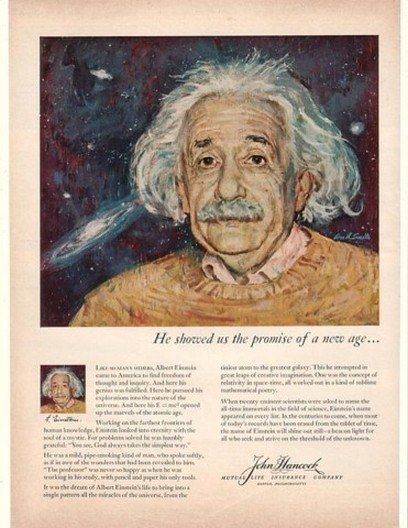'61 Albert Einstein William A Smith art John Hancock Ad