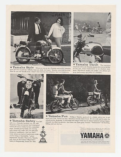 1964 Yamaha Sportcycle Style Thrift Safety & Fun Ad